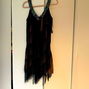 Flapper Dress - Black and gold with sequins